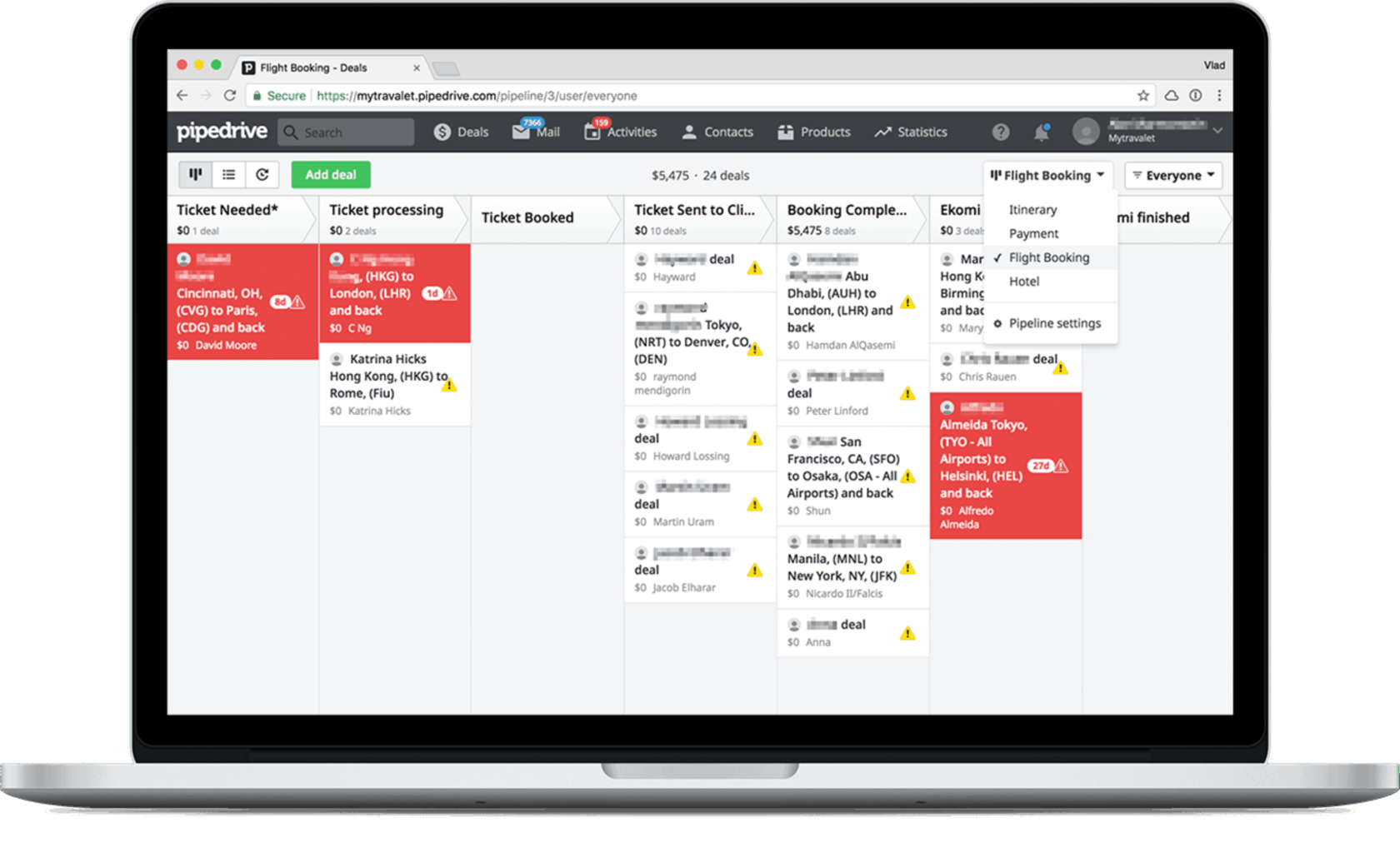 Business class flight booking system